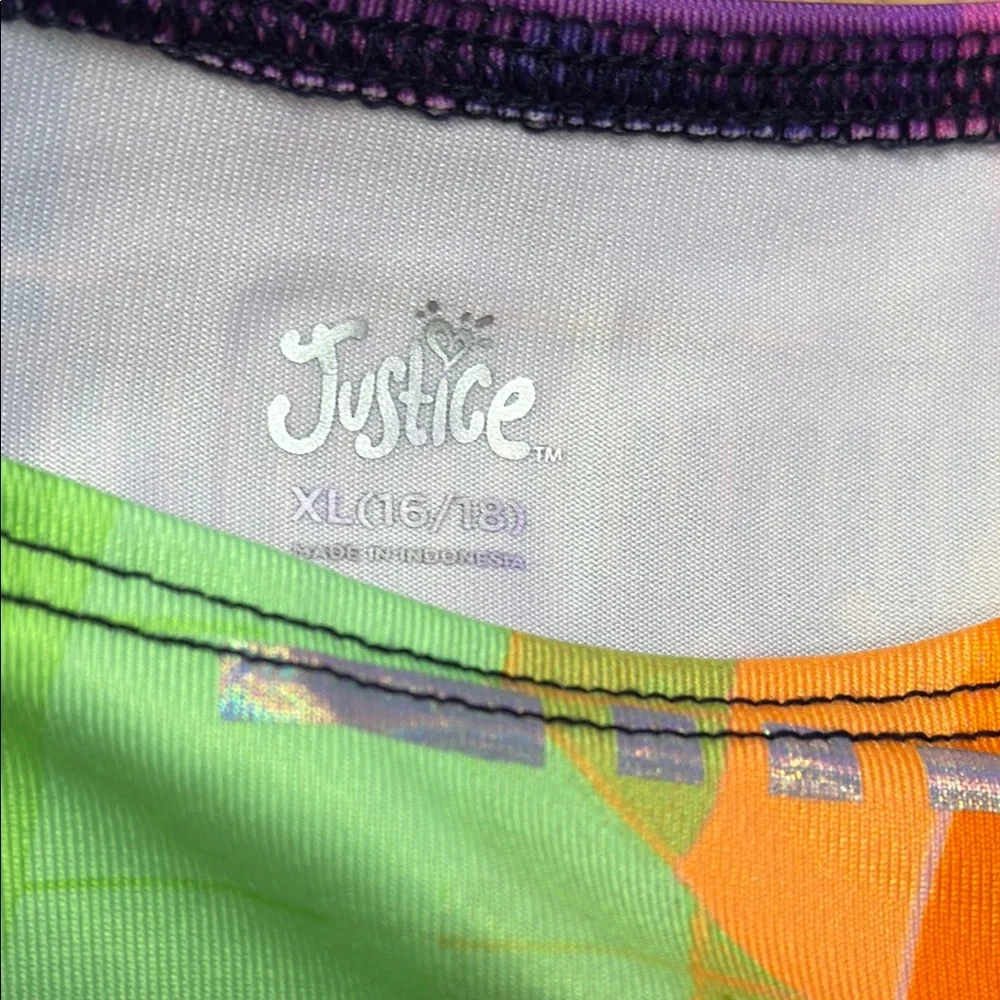 Justice Girls XL 16/18 Multicolor Graphic Sports Bra Athletic Activewear